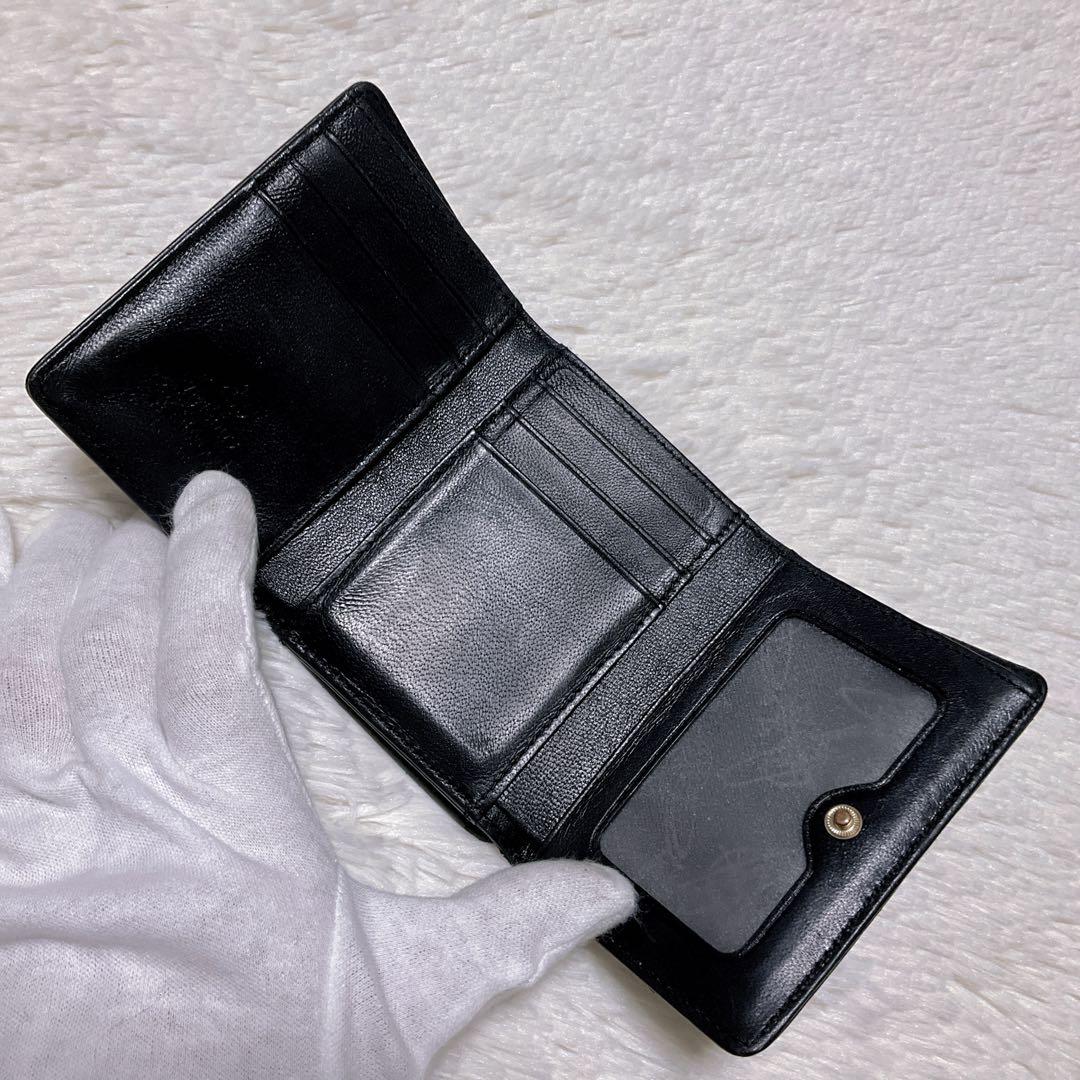 ♡美品♡ヴィヴィアンウエストウッド 三つ折り財布 がま口 ナッパレザー ブラック