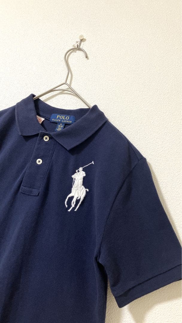 あ様　美品　POLO ラルフローレン ポロシャツ ビックポニー　ネイビー　Ｍ