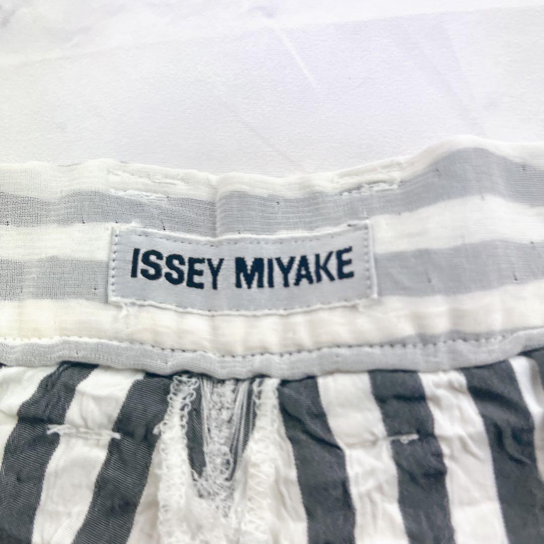 希少✨ISSEY MIYAKE シアー ファスナー ジップ パンツ ストライプ