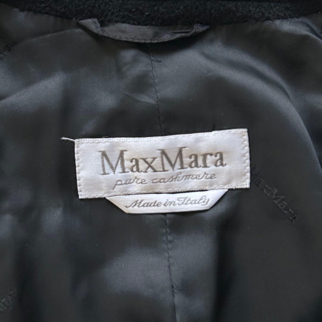 定価40万 極美品 マックスマーラ カシミヤ100% ロングコート 女優襟 黒