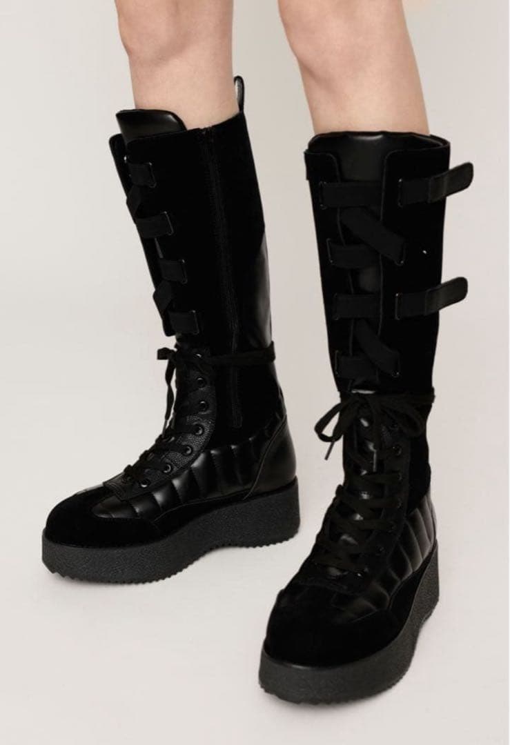 SLY スライ PLATFORM SNEAKER ブーツ BLK ロングブーツL