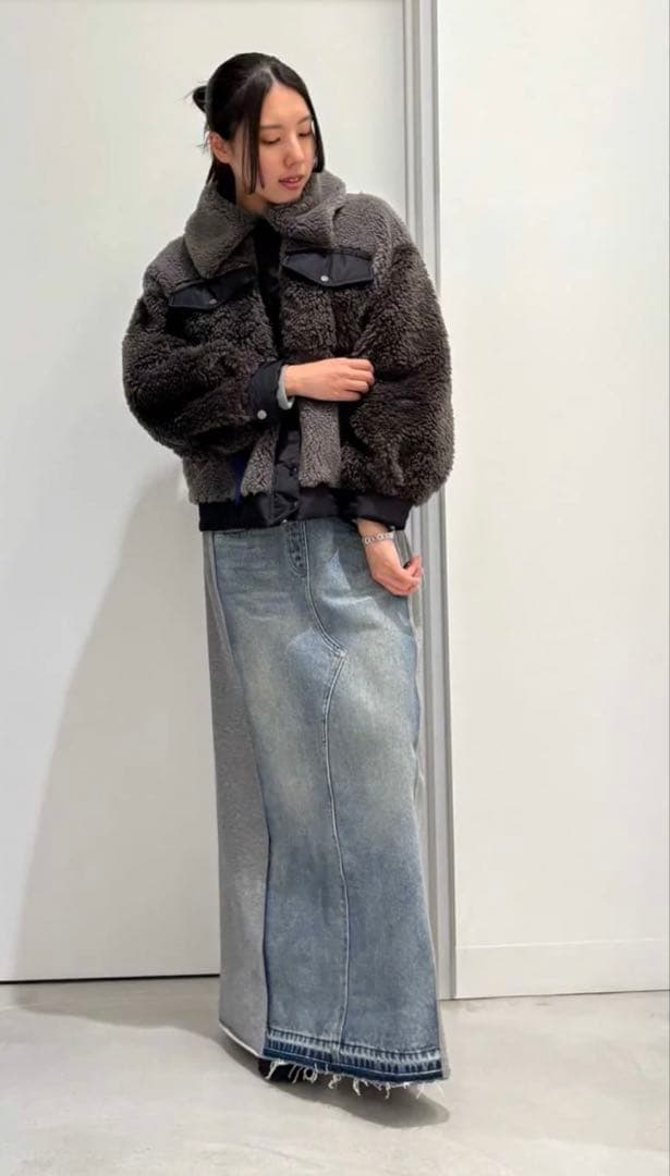 RADIATE スウェット切替デニムスカート