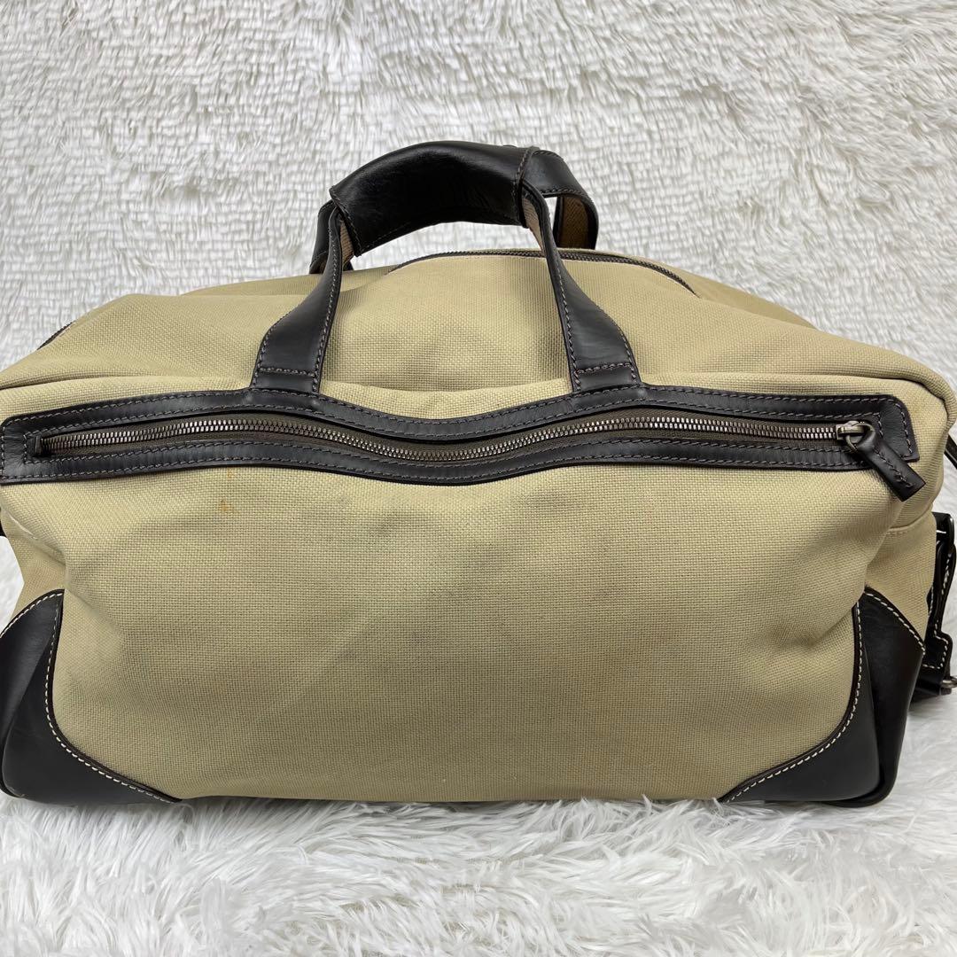 Dunhill ダンヒル　2way ボストンバッグ　キャンバス×レザー　大容量