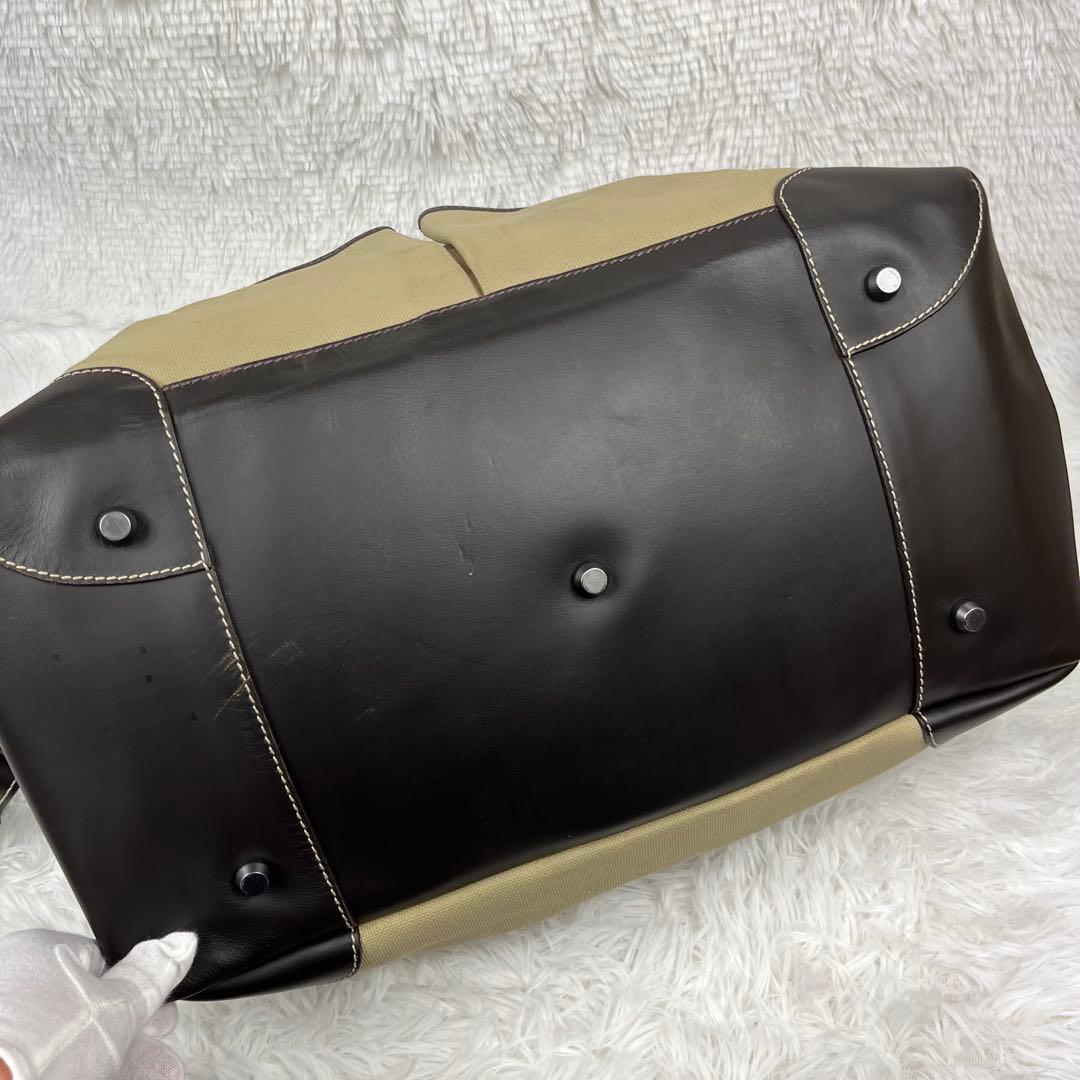 Dunhill ダンヒル　2way ボストンバッグ　キャンバス×レザー　大容量