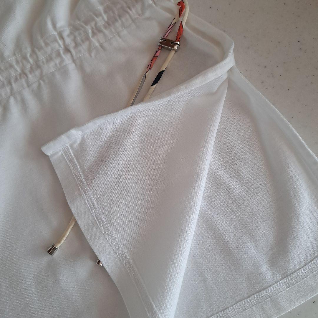 HERMÈS ホワイト Tシャツ ドローストリング付き