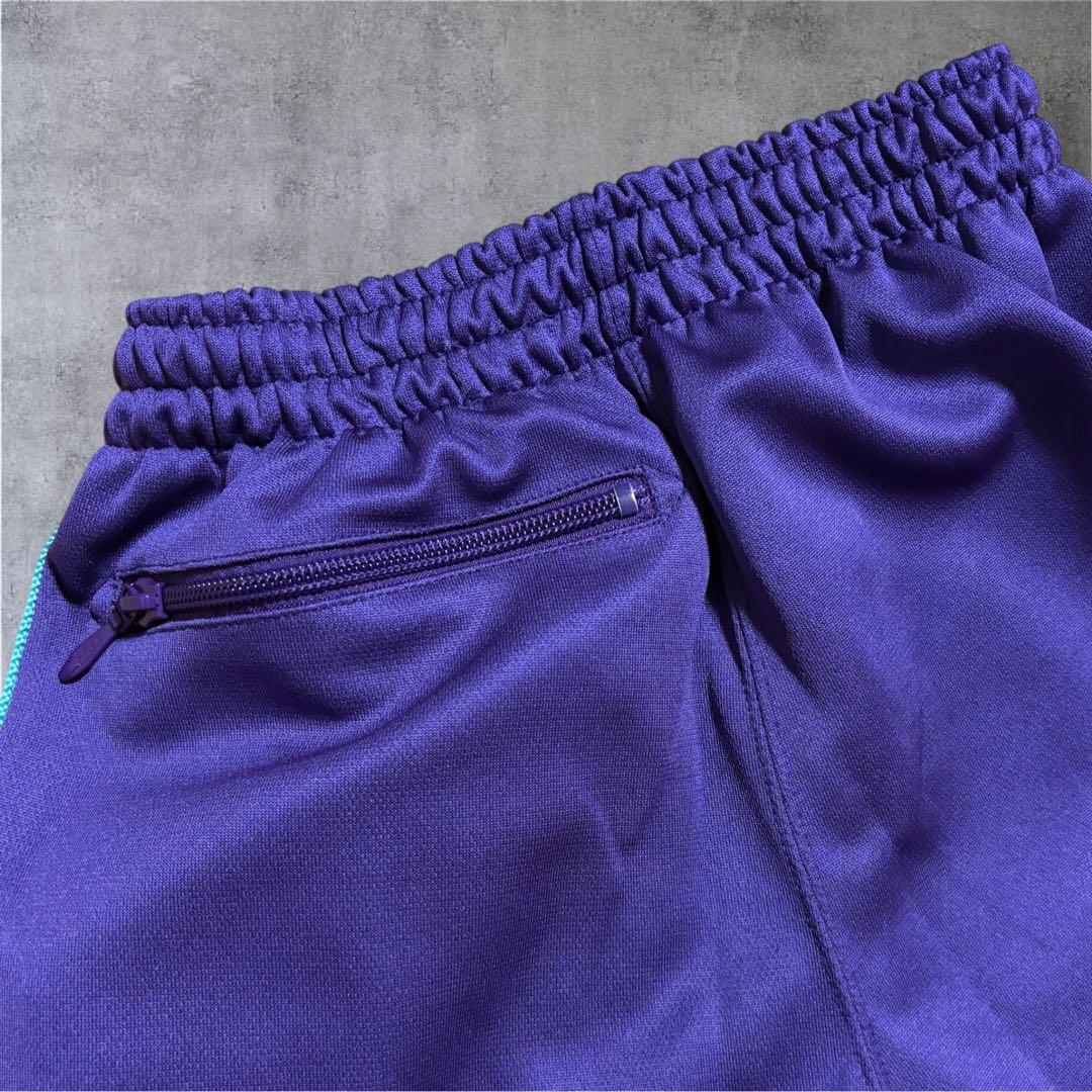 【N3】美品Needles ニードルズトラックパンツナロー紫×アイスブルー