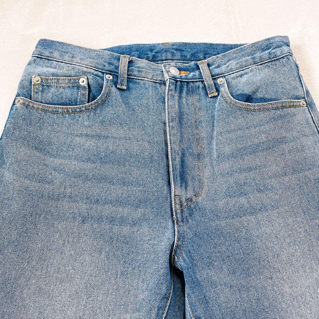 全骨格美脚見え！ MONN.:. モンslit DENIM ブルー 38 M
