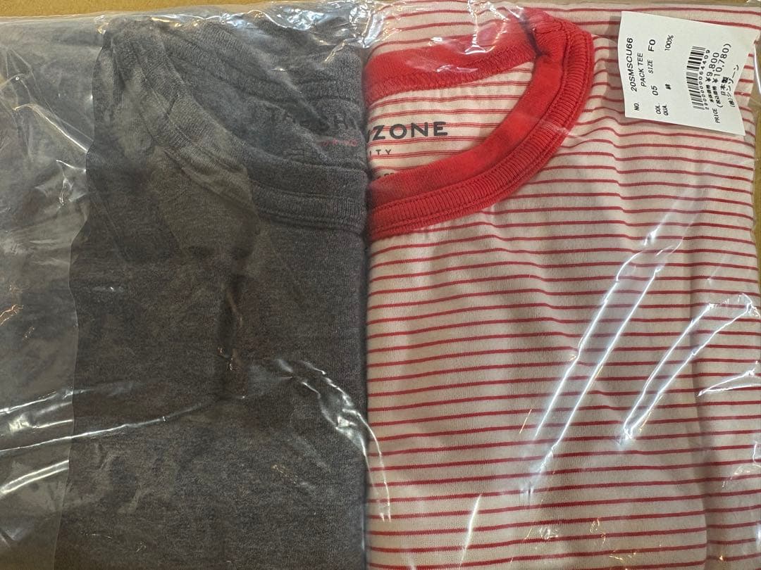 袋未開封新品未使用シンゾーン 完売色！赤グレーパックティーpacktee
