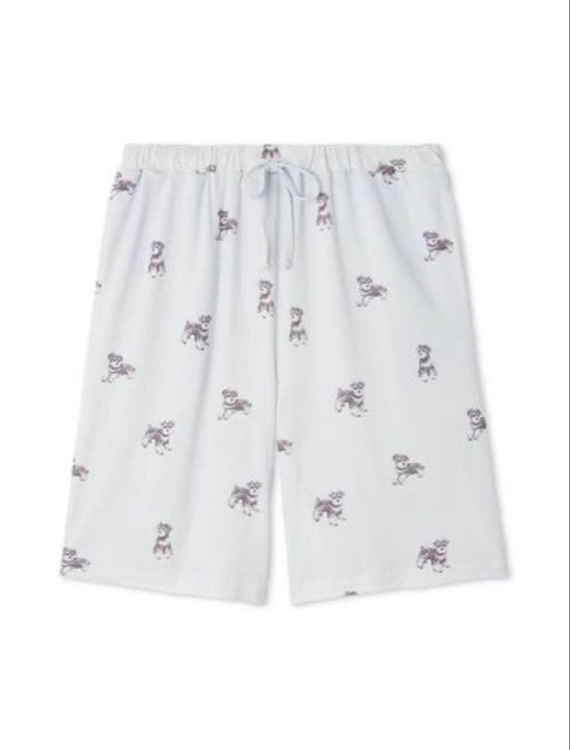 ジェラートピケ　可愛い♡シュナウザー柄Tシャツとハーフパンツの上下セット限定品