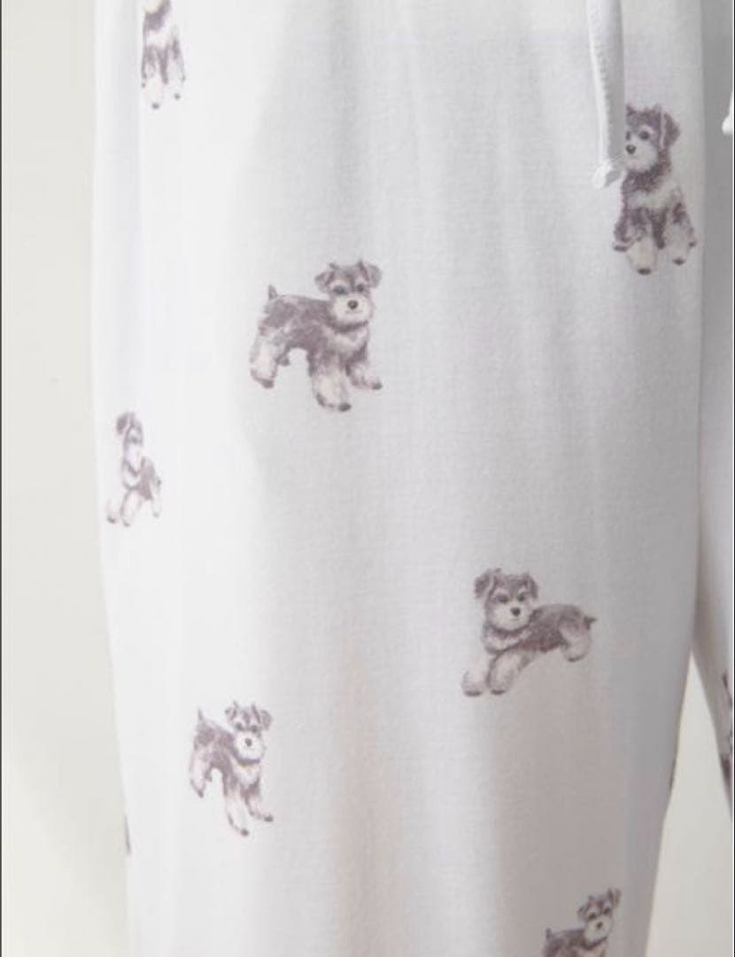 ジェラートピケ　可愛い♡シュナウザー柄Tシャツとハーフパンツの上下セット限定品