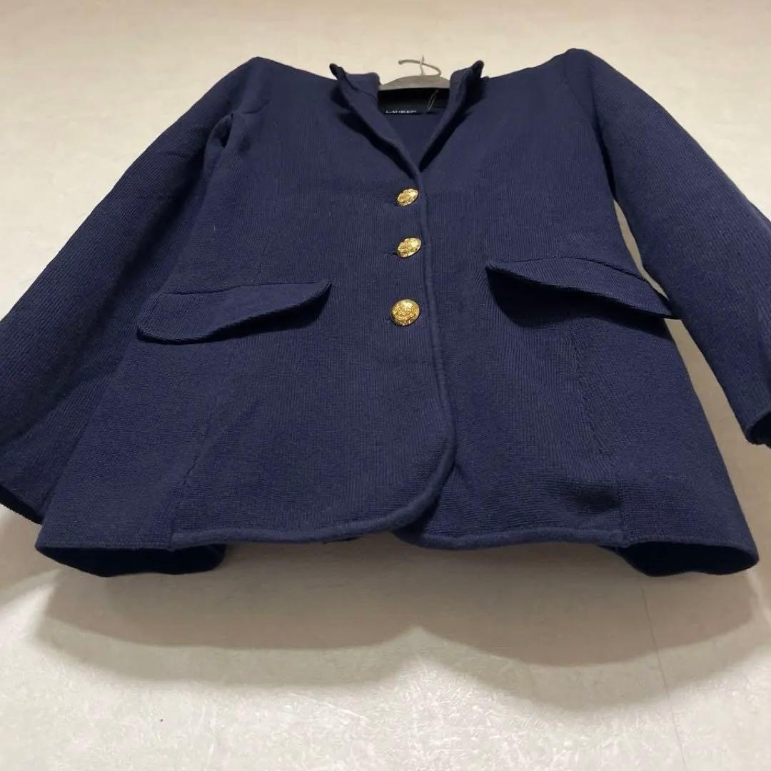 LAUREN RALPH LAUREN ニット テーラードジャケット金ボタンXS
