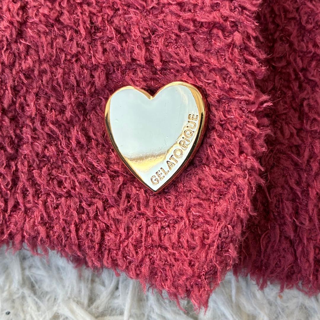 ジェラートピケ　ジェラピケ　WITHLOVE カーディガン　ハートボタン.
