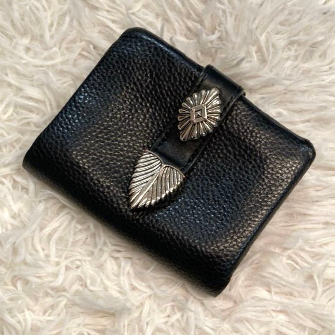 【美品】ear PAPILLONNER バックル折り財布　黒
