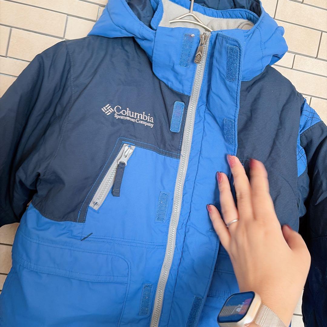Columbia キッズ スノーウェア つなぎ パンツ 青 110