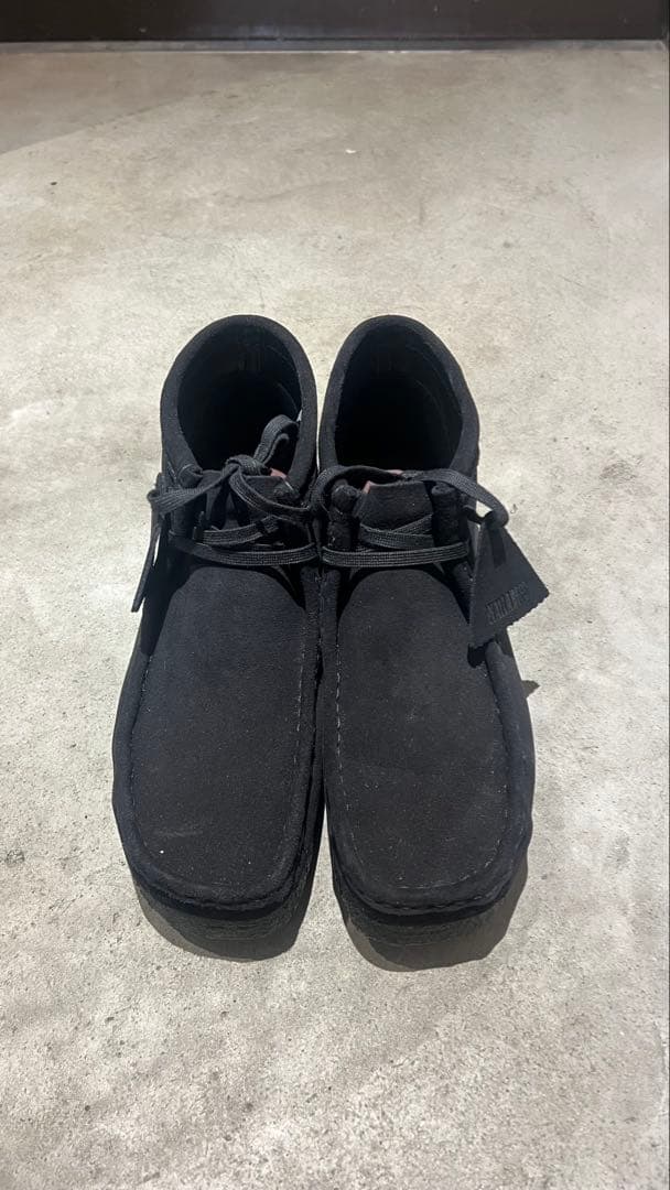 CLARKSクラークスWALLABEE BLACK SUEDE ワラビー26.5