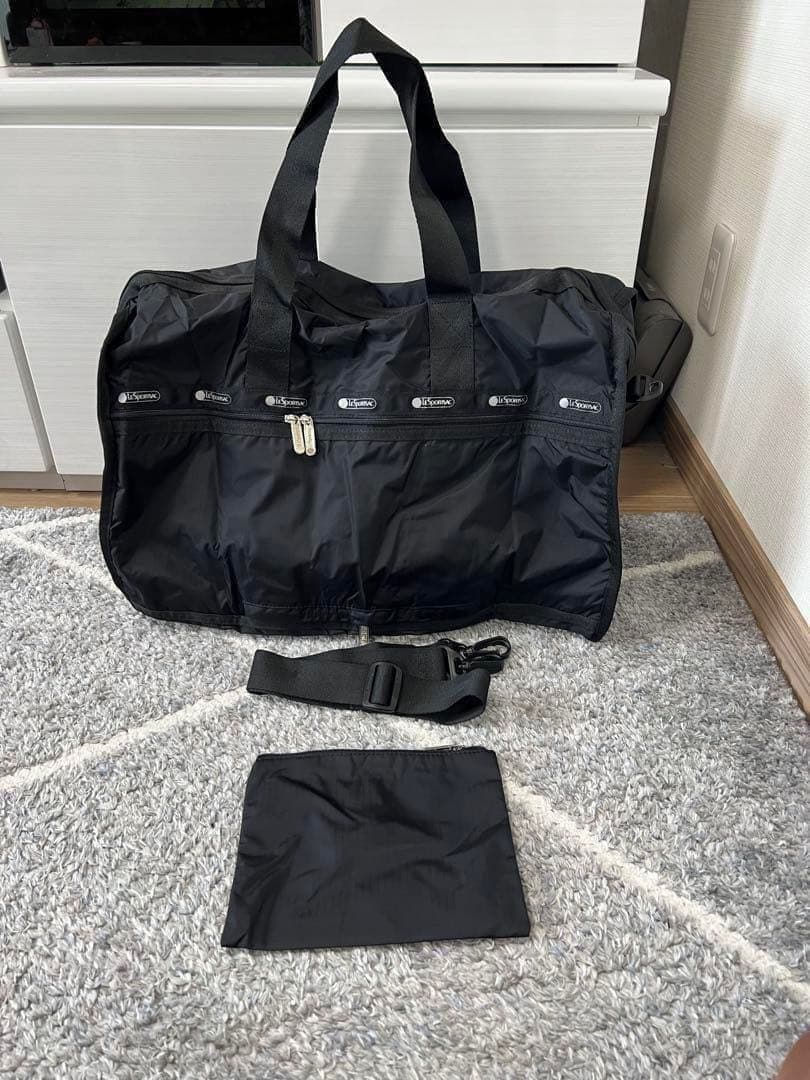 レスポートサック　ブラック　BLAK ボストンバッグ ポーチ付き