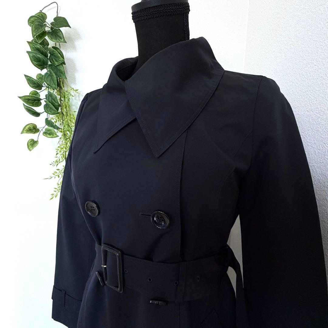 美品 ANAYI アナイ 高級 トレンチコート ネイビー 38 M ベルト付き