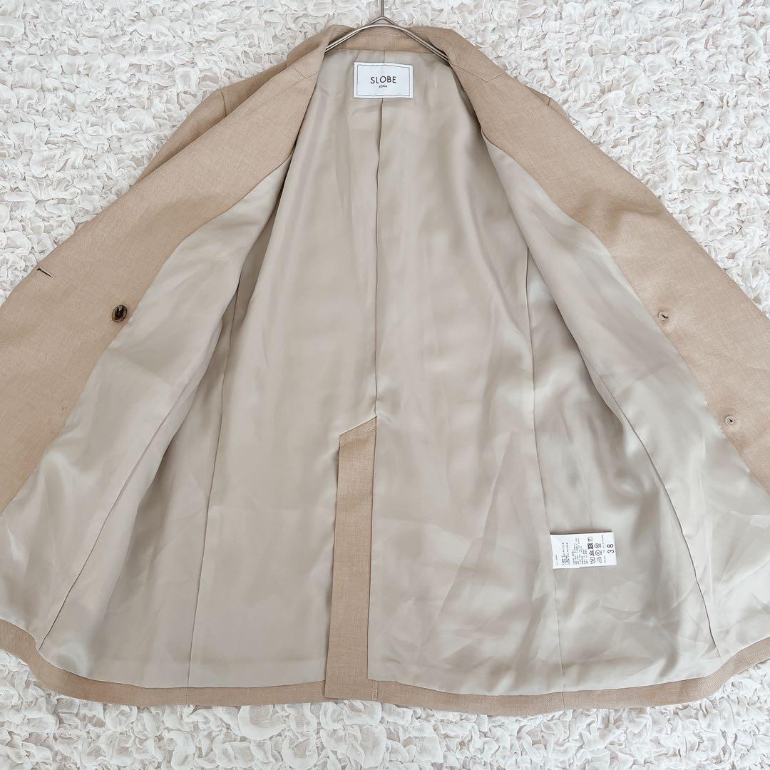 美品 スローブイエナ ウォッシャブルツイルダブルブレストジャケット 38 M