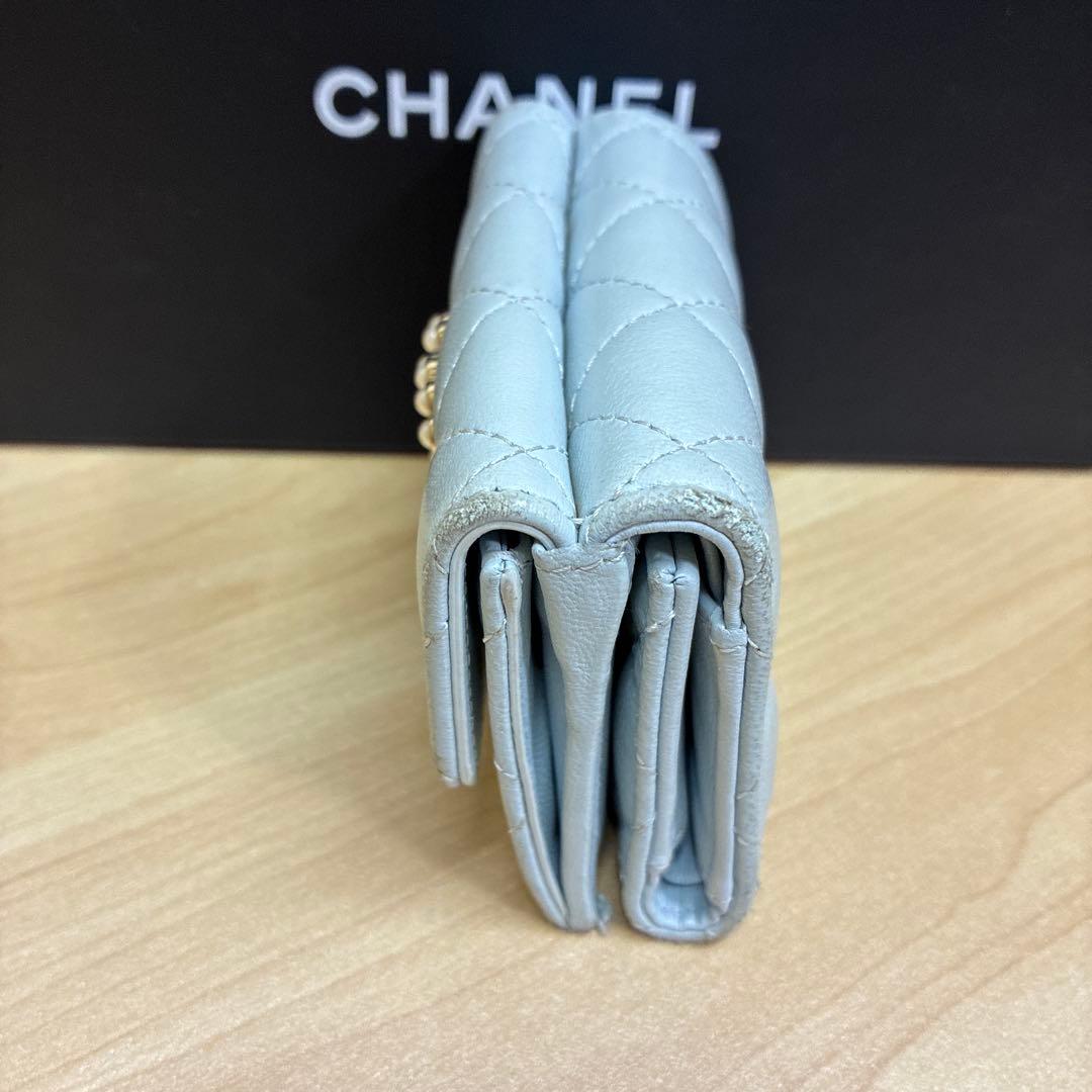 CHANEL シャネル　折り財布　コンパクト　ミニ財布　ココマーク　パール