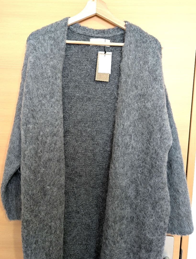 新品 タグ付き グラムリップス ウール ロングカーディガン グレー