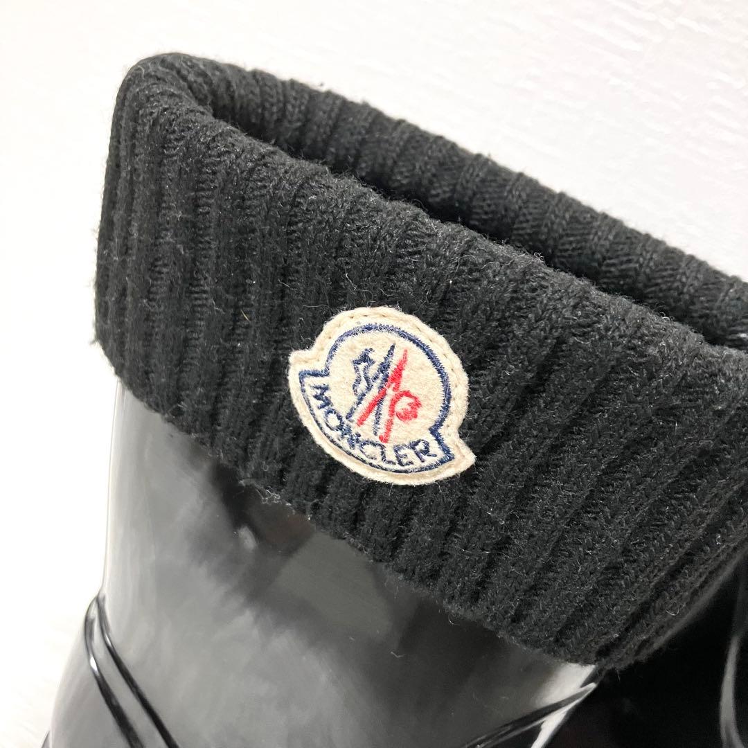 モンクレール MONCLER ロゴワッペン キッズ レインブーツ ブラック