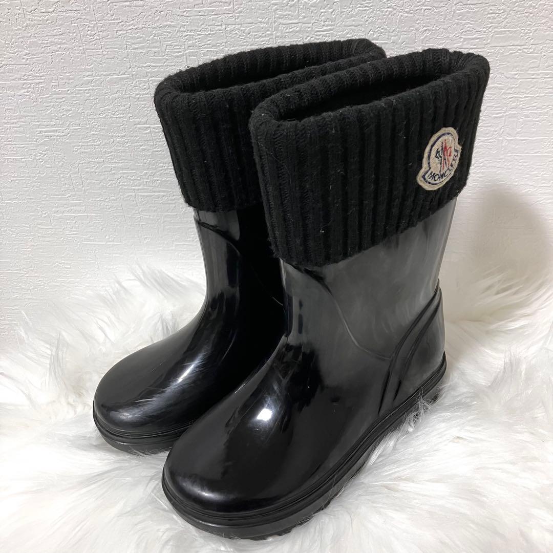 モンクレール MONCLER ロゴワッペン キッズ レインブーツ ブラック