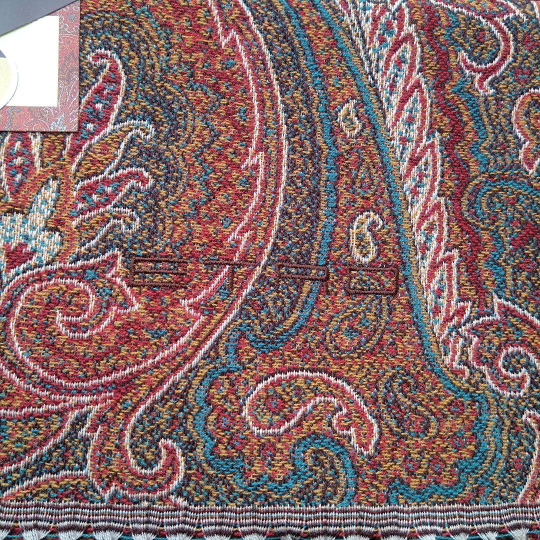 ETRO　エトロ　ウール100% ペイズリー柄ストール 75cm x 140cm