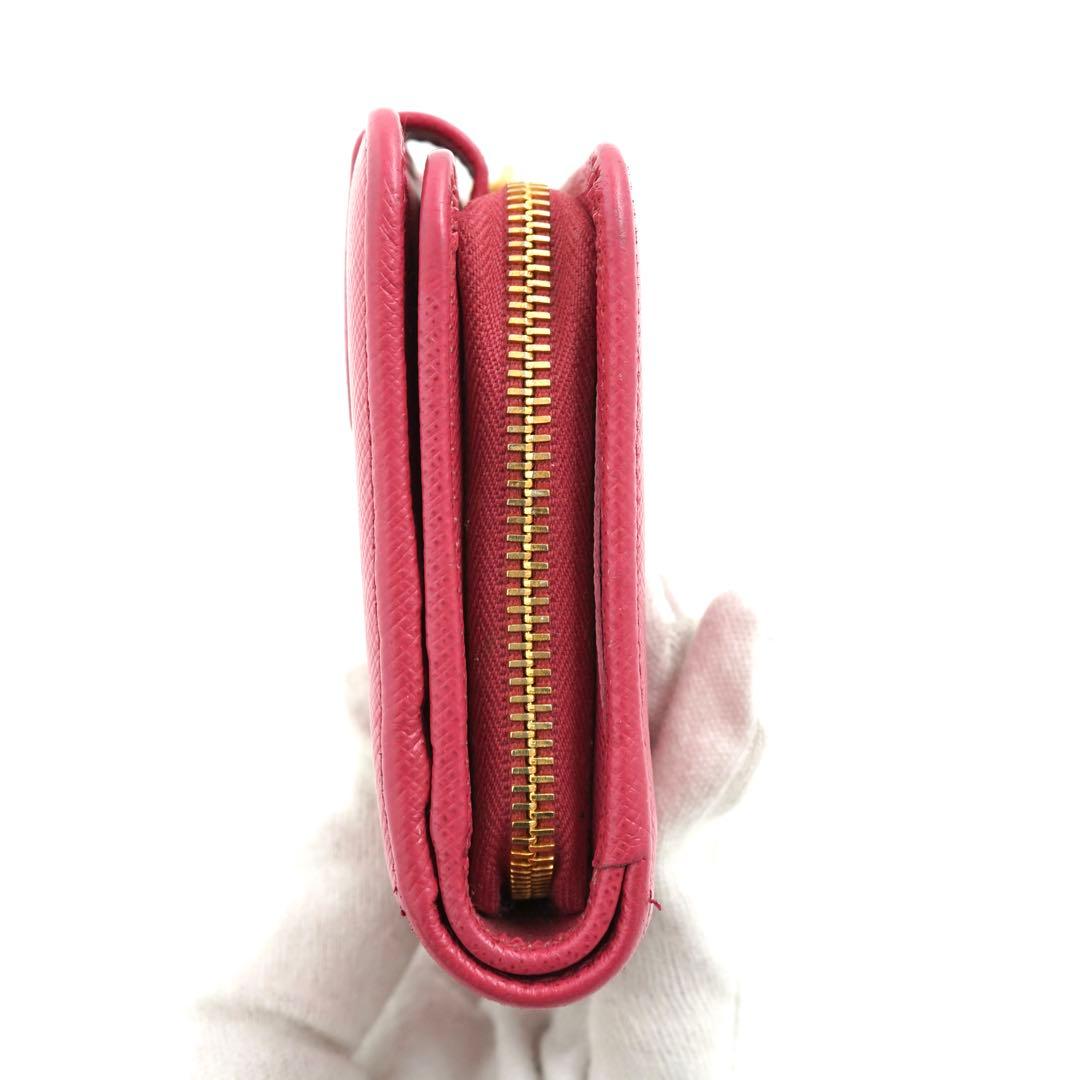 ✨未使用展示品・箱付き✨　PRADA ミニ財布　サフィアーノレザー　L字 ピンク