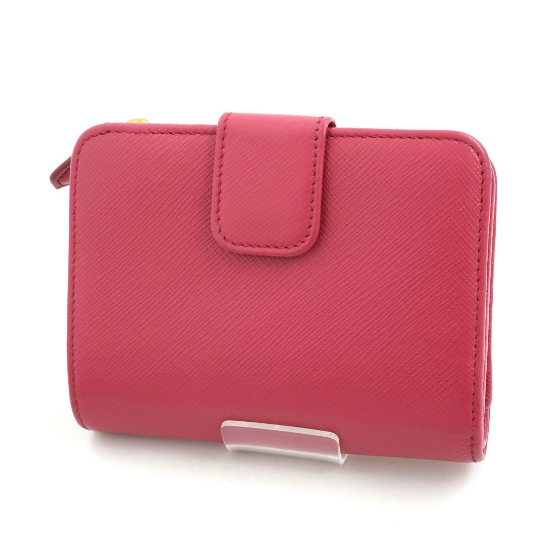 ✨未使用展示品・箱付き✨　PRADA ミニ財布　サフィアーノレザー　L字 ピンク
