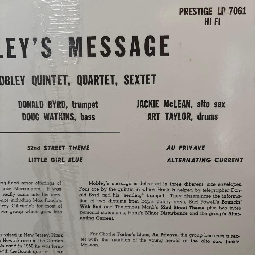 洋楽 MOBLEY'S MESSAGE Hank Mobley