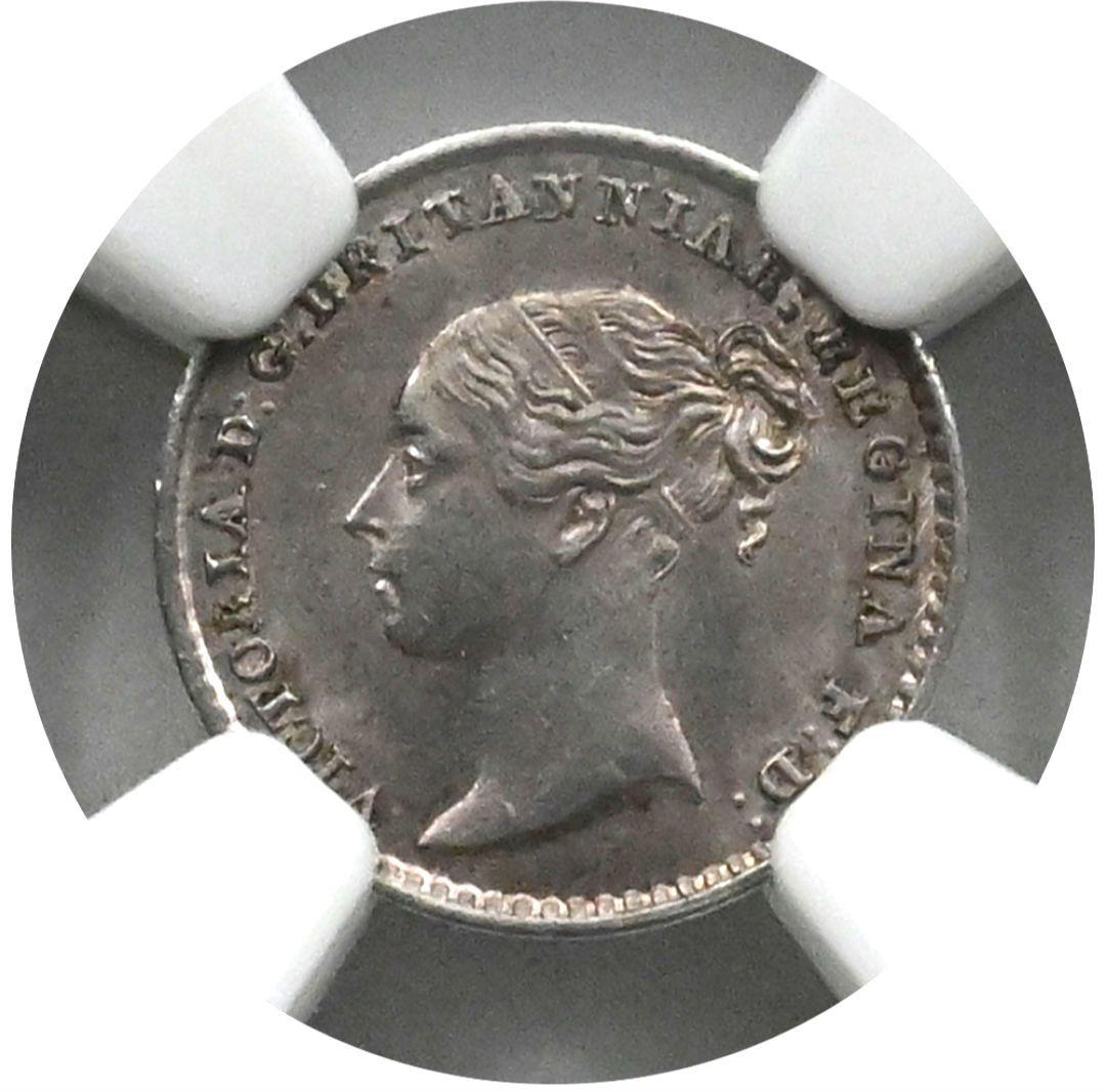 1860年 英国NGC鑑定 MS62 マウンディ 1ペニー銀貨 ヴィクトリア女王