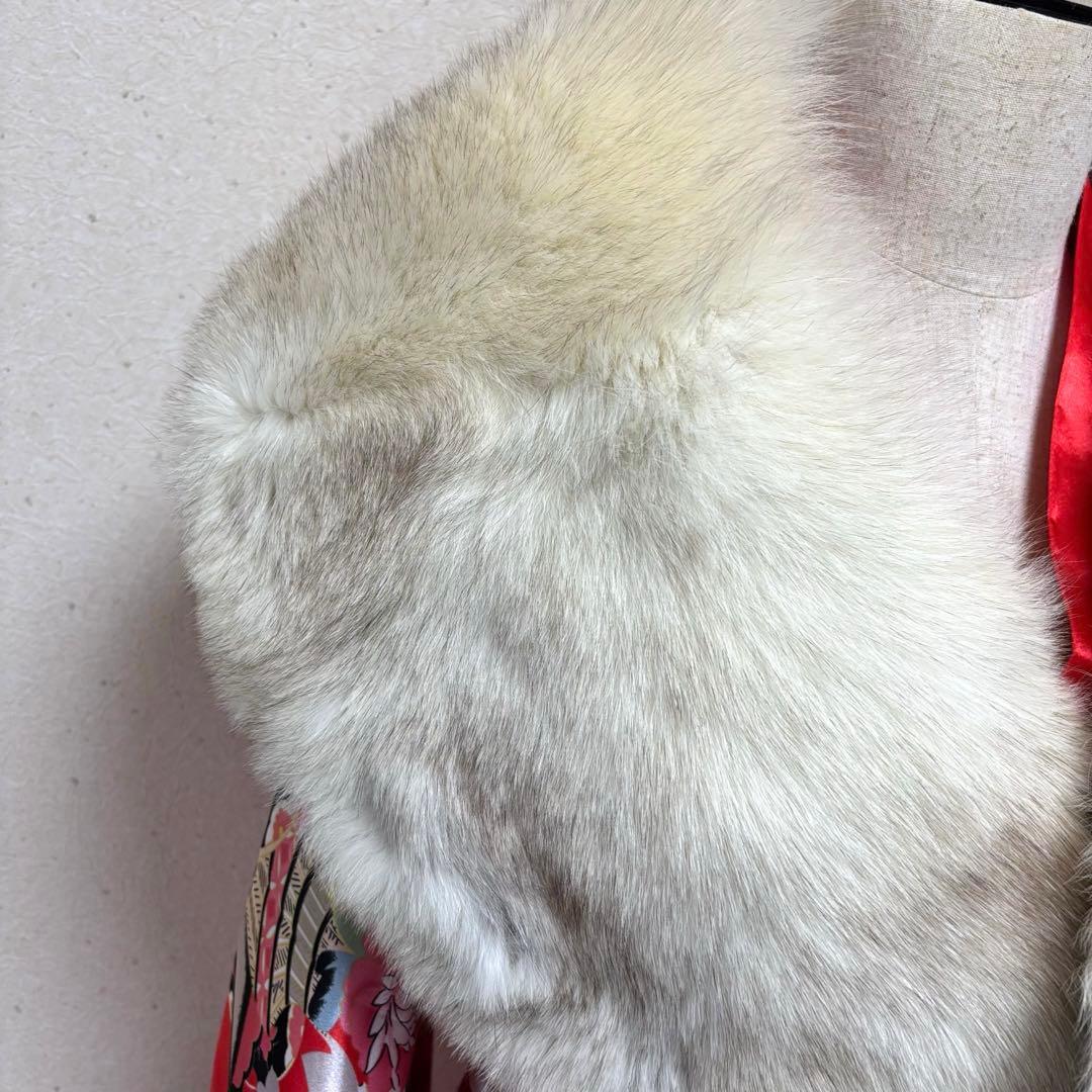 未使用 SAGA FURS 大判 ショール ブルーフォックス ファー 成人式