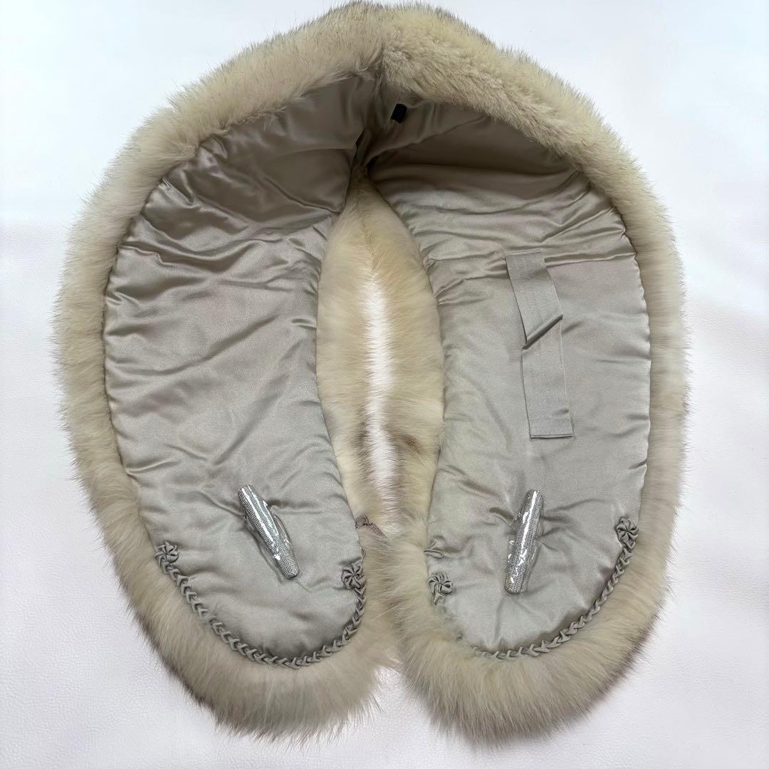 未使用 SAGA FURS 大判 ショール ブルーフォックス ファー 成人式