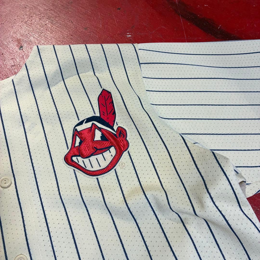 90s USA製　Majestic MLB Indians ベースボールシャツ