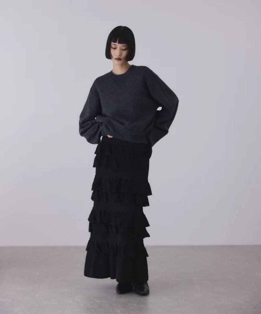 ADAM ET ROPE' FEMME フリルニットスカート