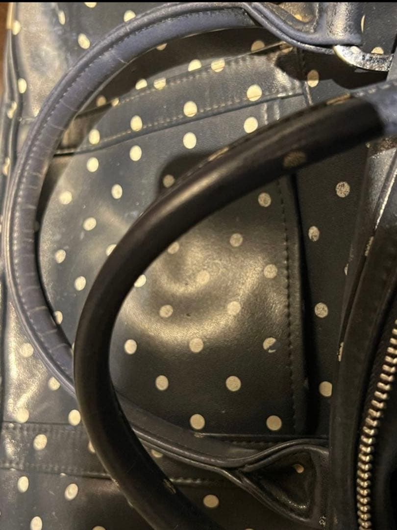値下げ受付⭕️COMME des GARCONS ネイビードットボストンバッグ