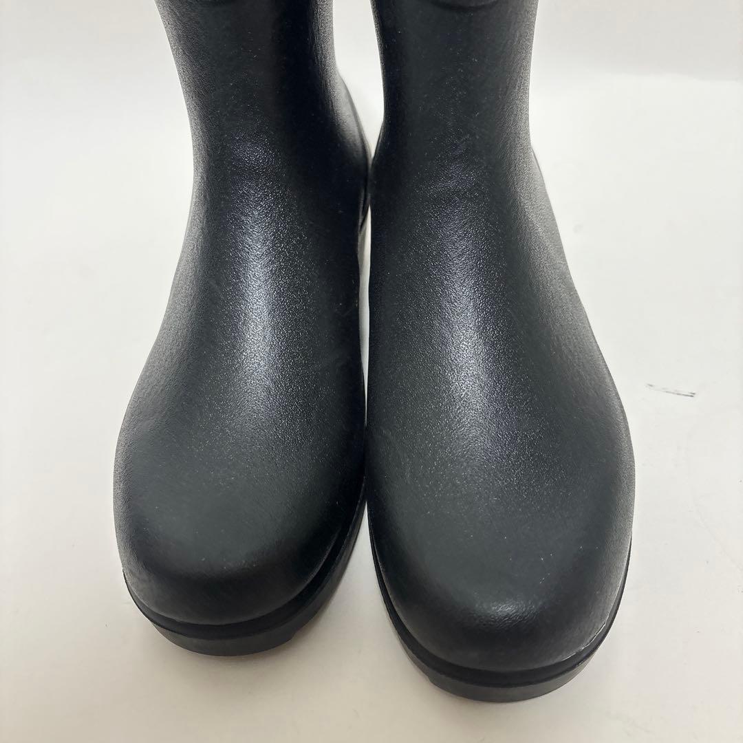 【AIGLE】美品 ラバー ショート丈レインブーツ ブラック ロゴ 24cm相当