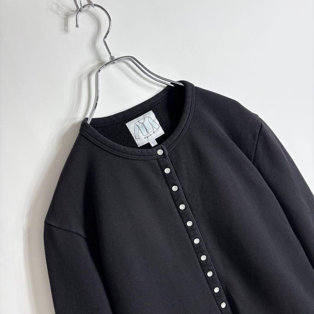 agnes b. 日本製 カーディガン プレッション ブラック 定番 2
