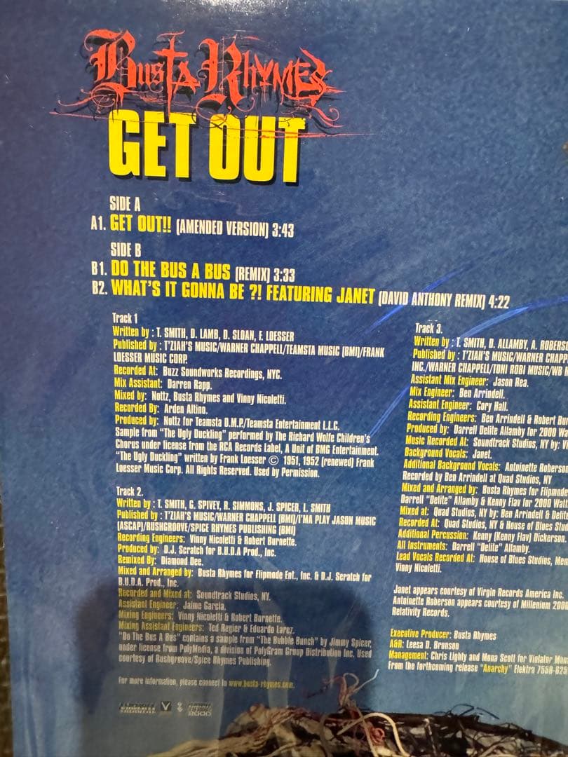 BUSTA RHYMES GET OUT レコード　LP