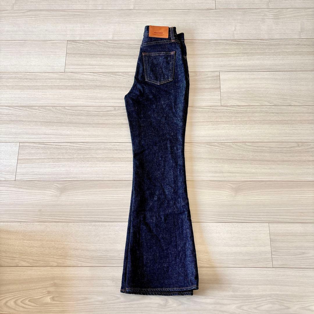 【美品】MOUSSY MVS FLARE フレアデニム 24 ワンウォッシュ