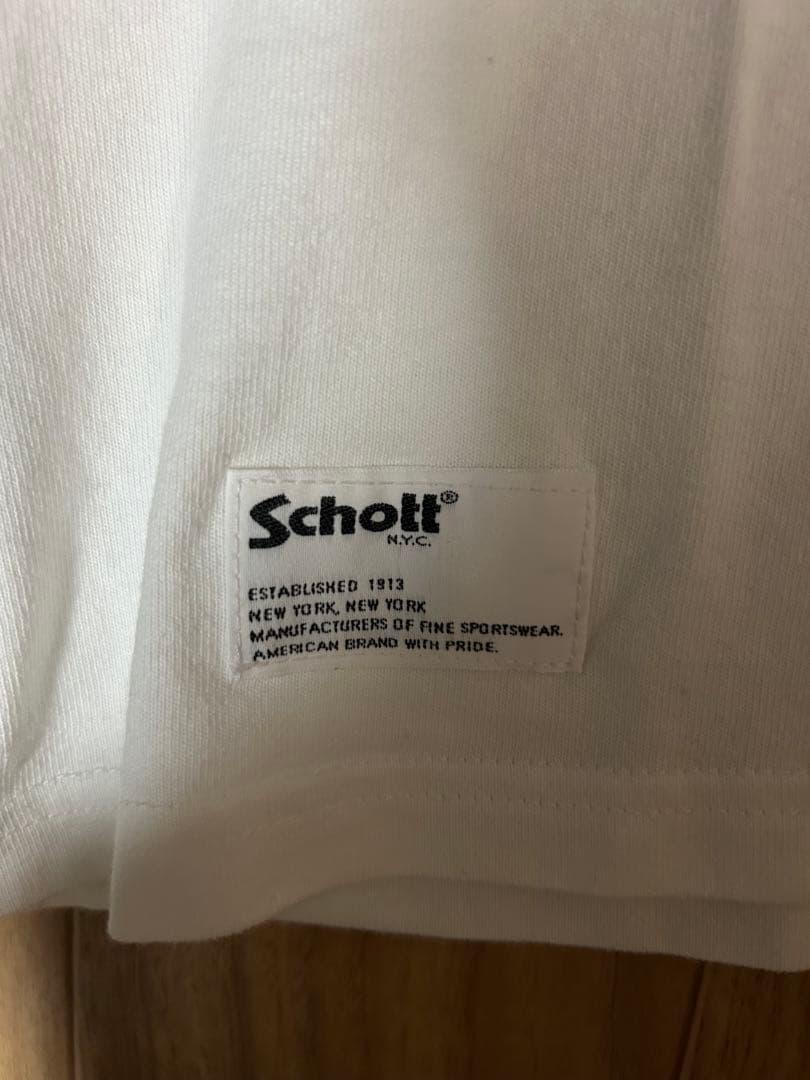 【人気】Schott Bros. ホワイト ヘンリーTシャツ