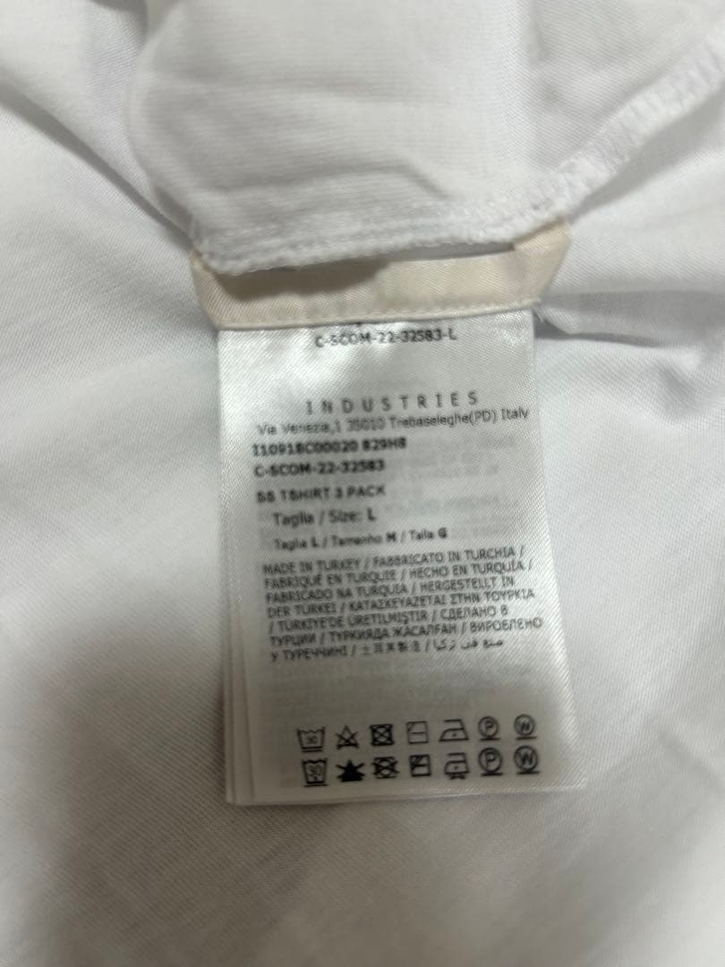［シノブ］【⭐︎美品】MONCLER ホワイト メンズ Tシャツ Lサイズ