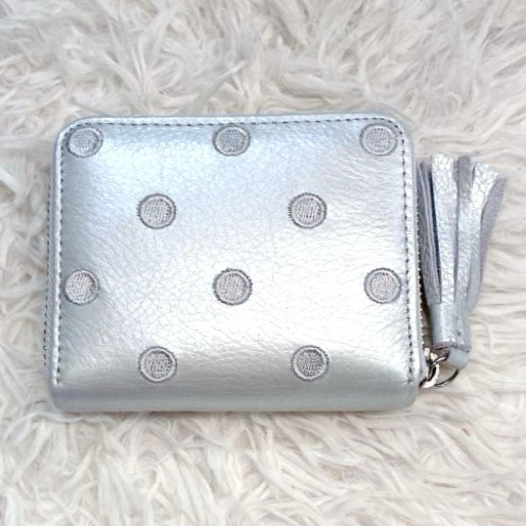 【美品】perche ear別注ドット柄　ミニ　ジャバラ折り財布　黒