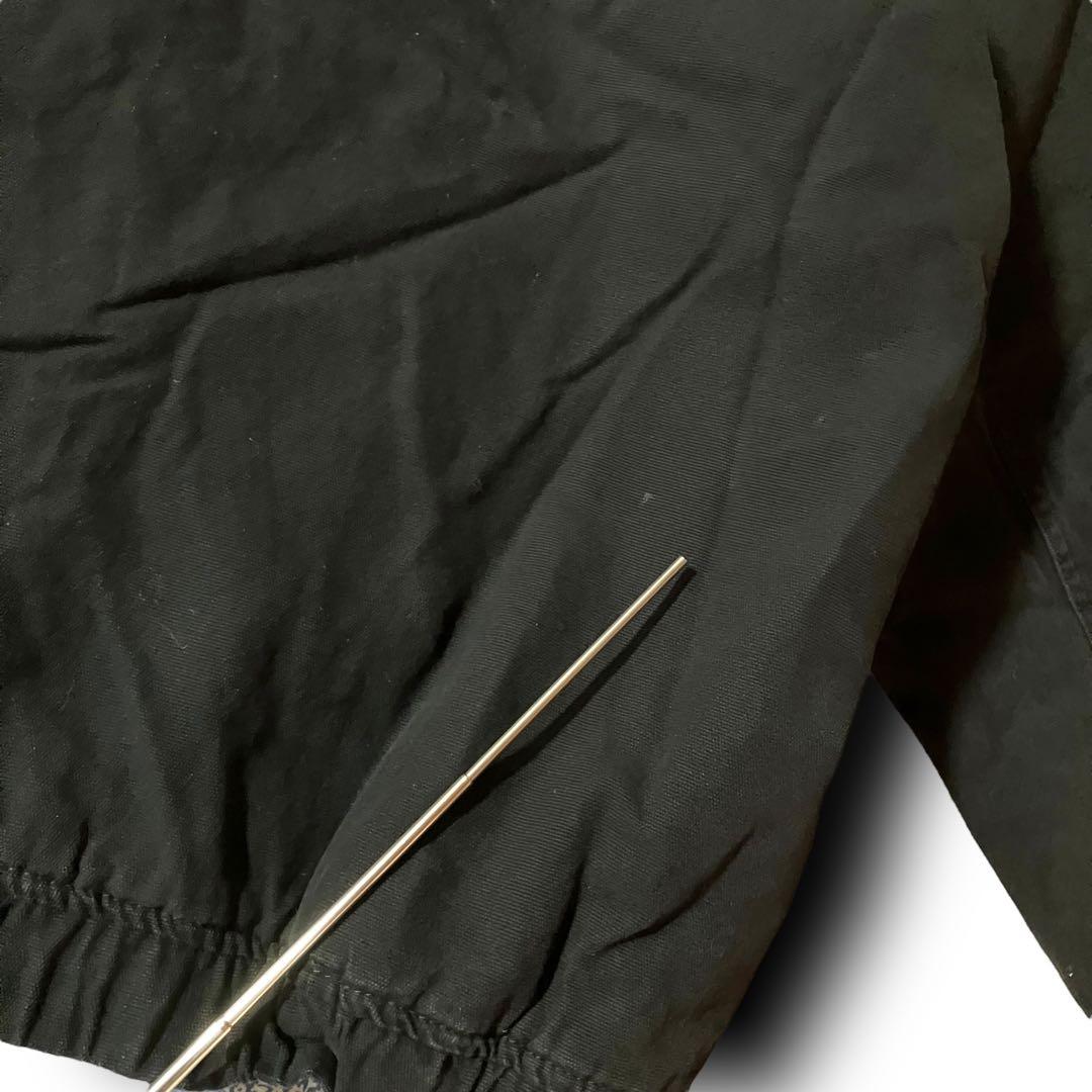 vintageダック地アクティブジャケット裏ボアフリース短丈フーディブラックXL