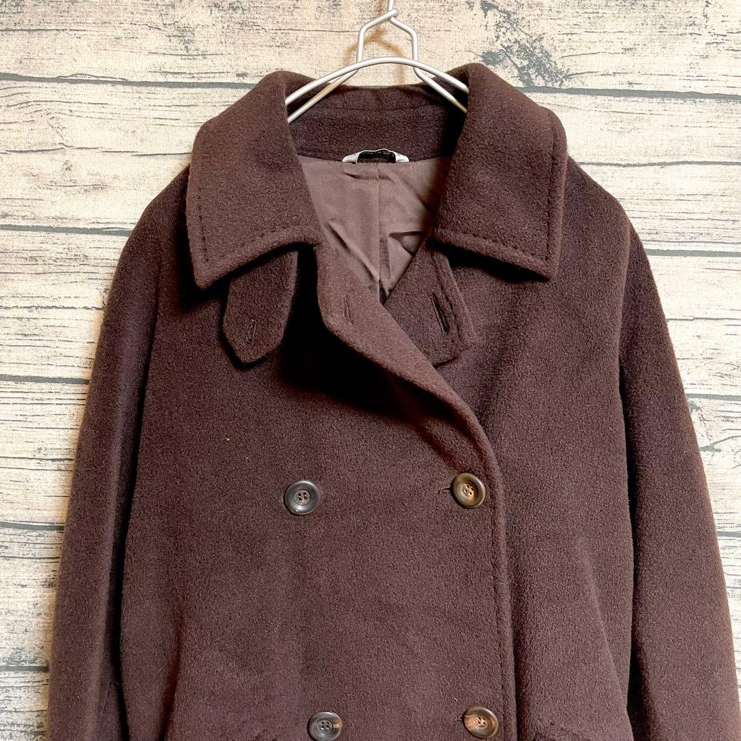 【MaxMara】iBlues ブラウン カシミヤロング コート M～Lサイズ