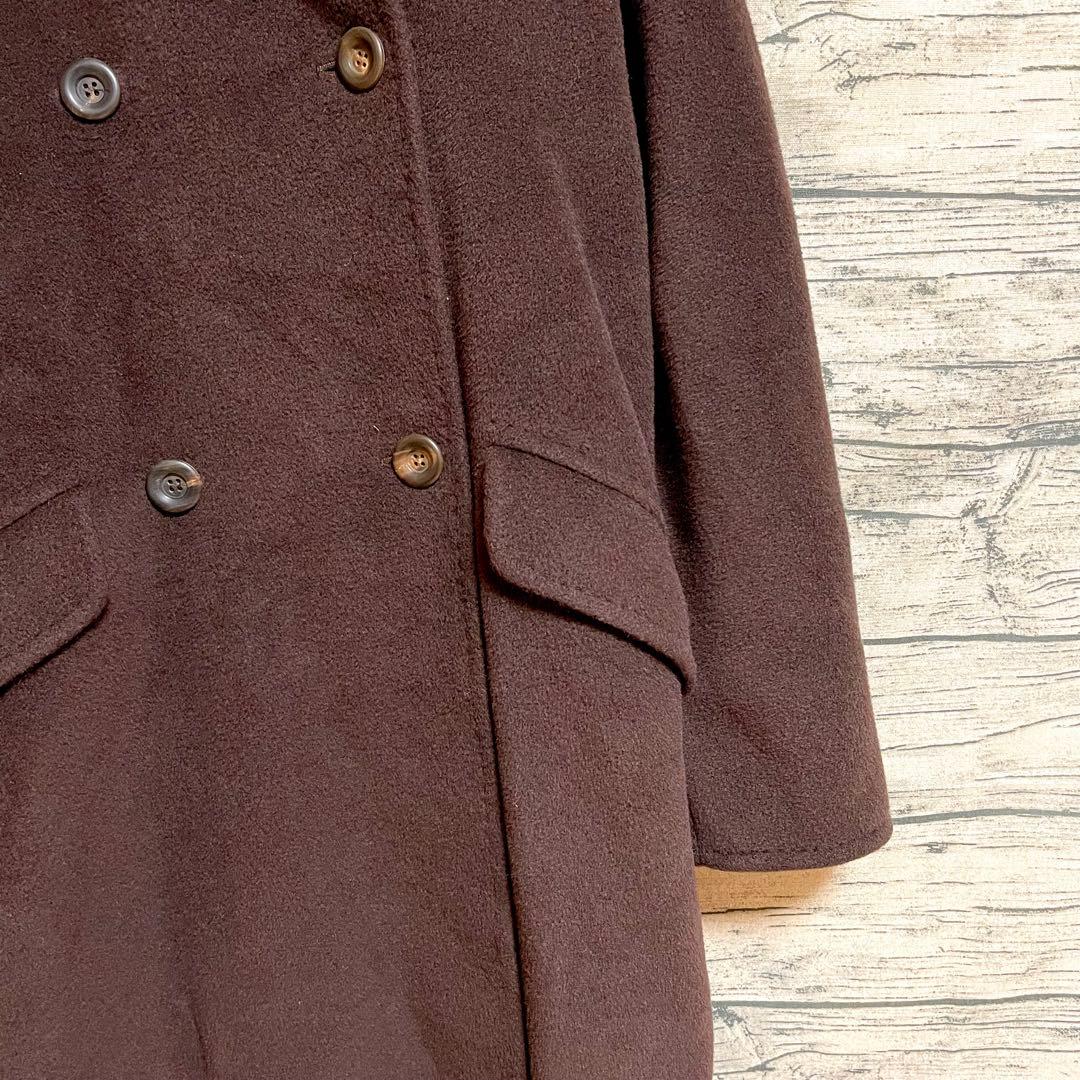 【MaxMara】iBlues ブラウン カシミヤロング コート M～Lサイズ