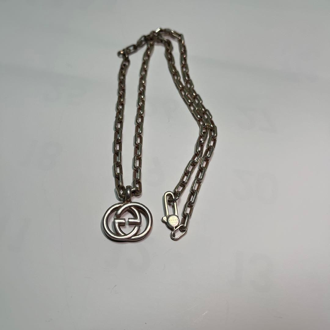 GUCCI インターロッキングG ネックレス シルバー チェーン ロゴ