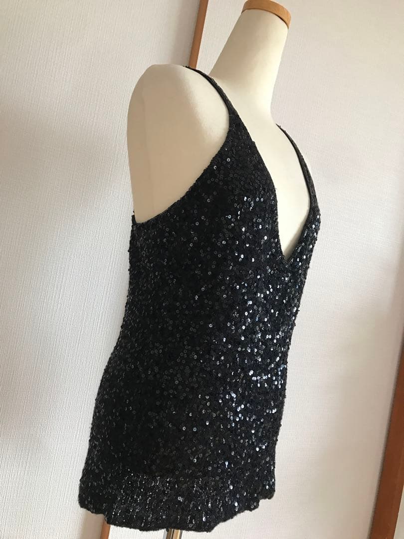 美品 DONNA KARAN COLLECTION スパンコール キャミソール