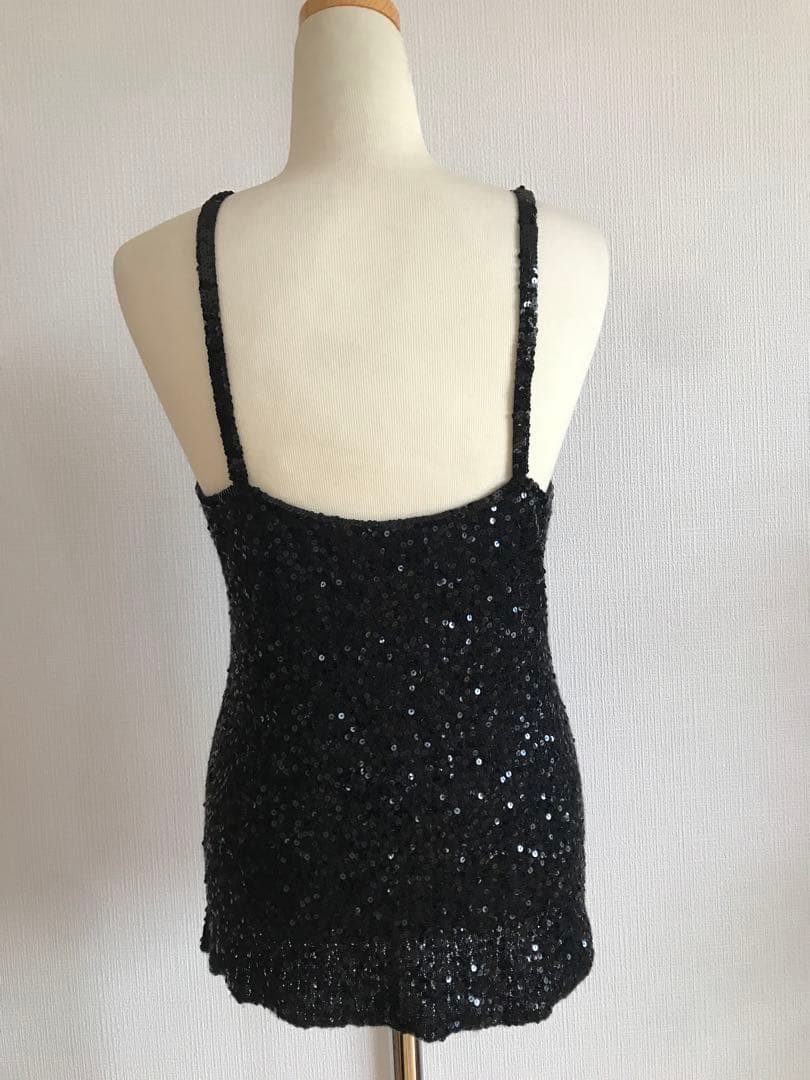 美品 DONNA KARAN COLLECTION スパンコール キャミソール