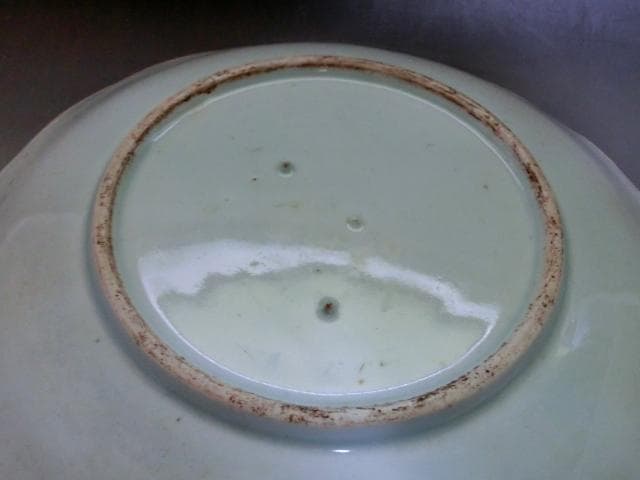 大皿■富士山 松(江戸後期～明治期)染付 山水 伊万里 古美術 時代物 骨董品■